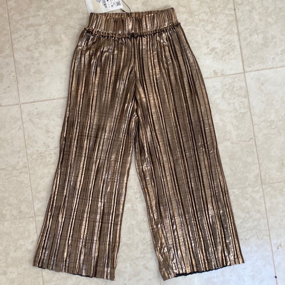 Bronze metallic pleated gouchos kids size 9